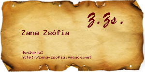 Zana Zsófia névjegykártya