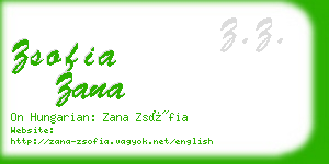 zsofia zana business card